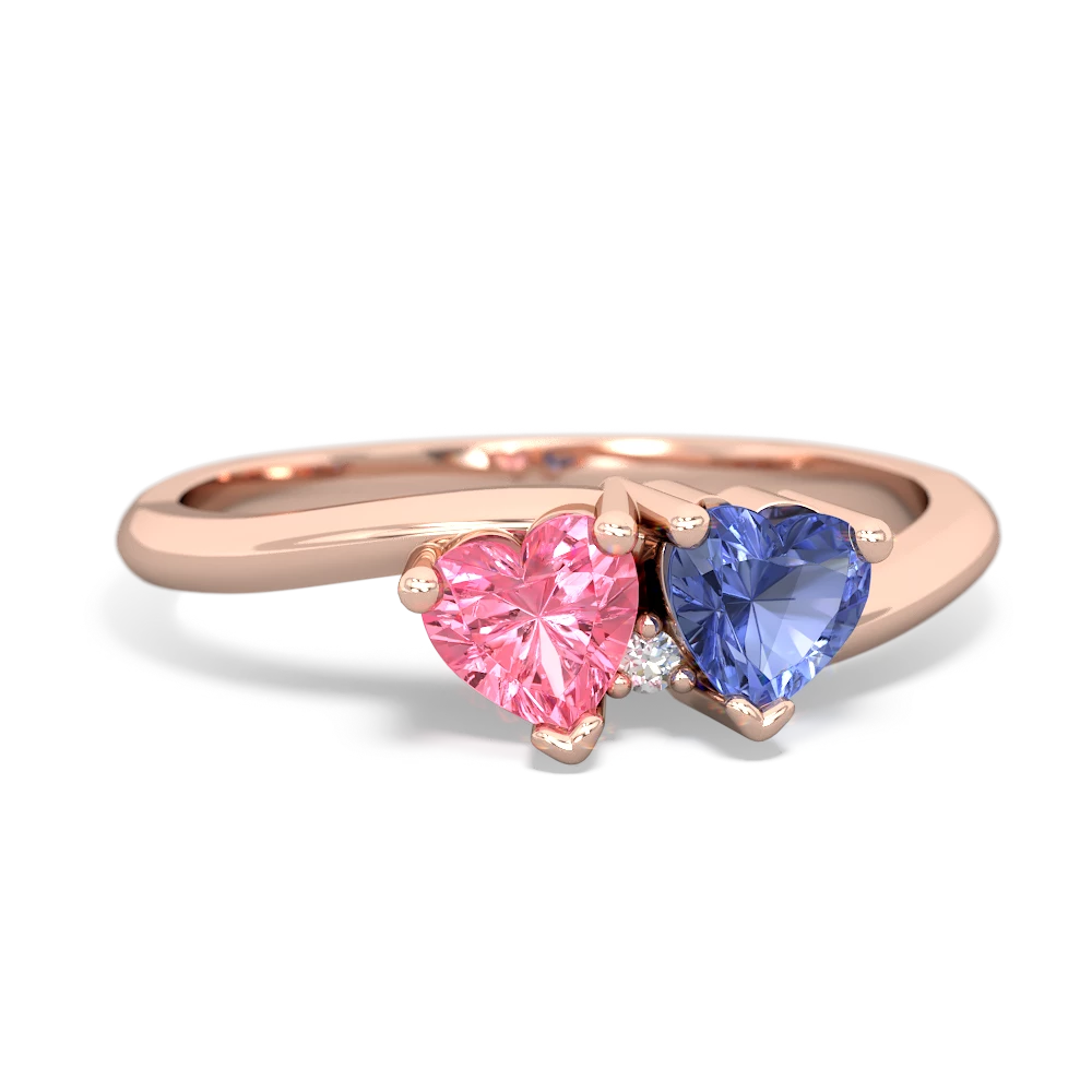 Lab Pink Sapphire Sweethearts 14K Rose Gold ring R5260