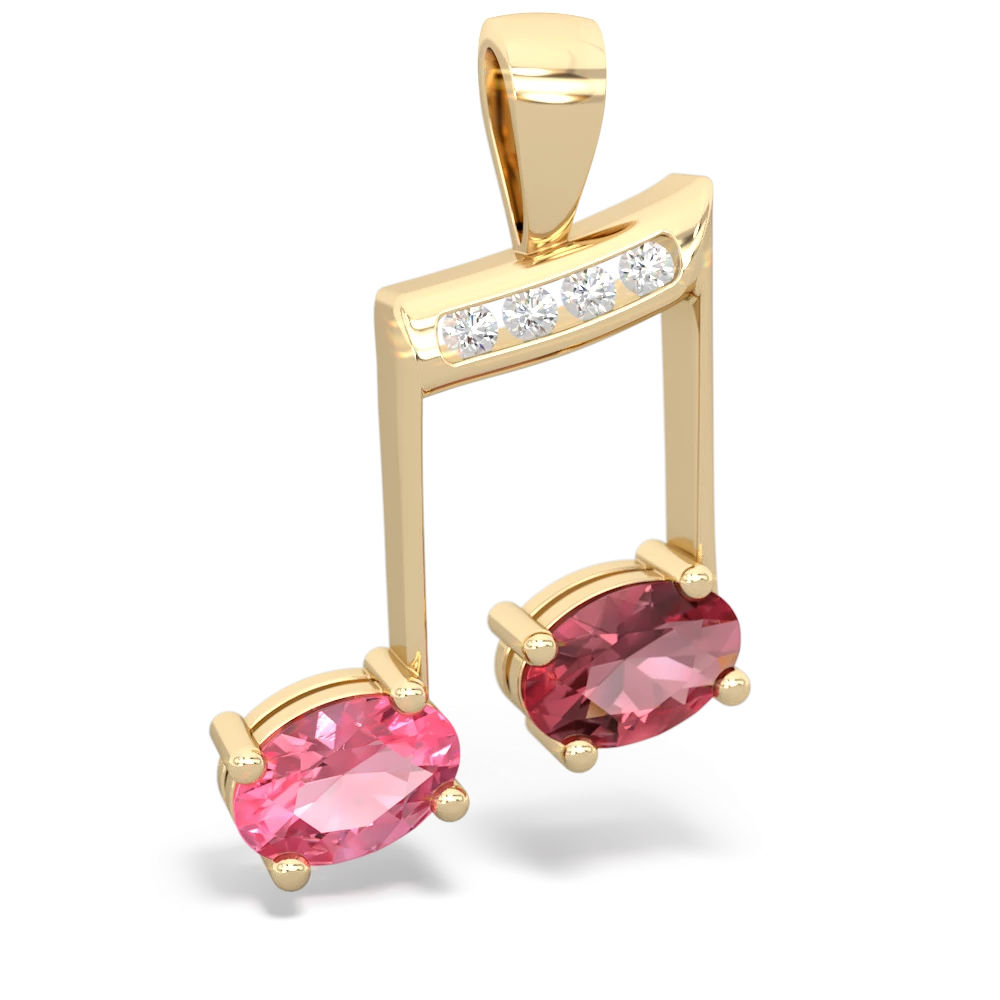 Lab Pink Sapphire Color Of Music 14K Yellow Gold pendant P3334