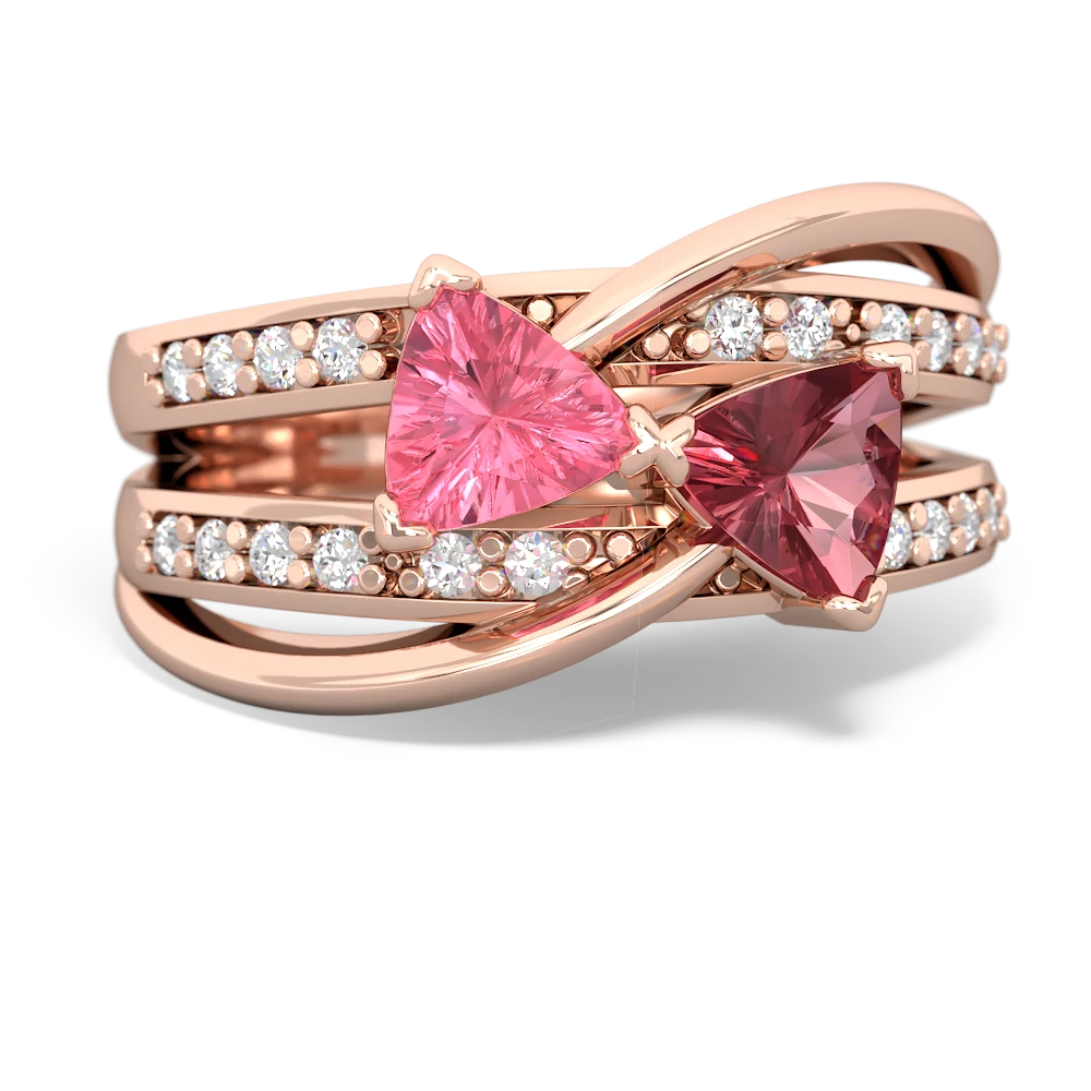 Lab Pink Sapphire Bowtie 14K Rose Gold ring R2360