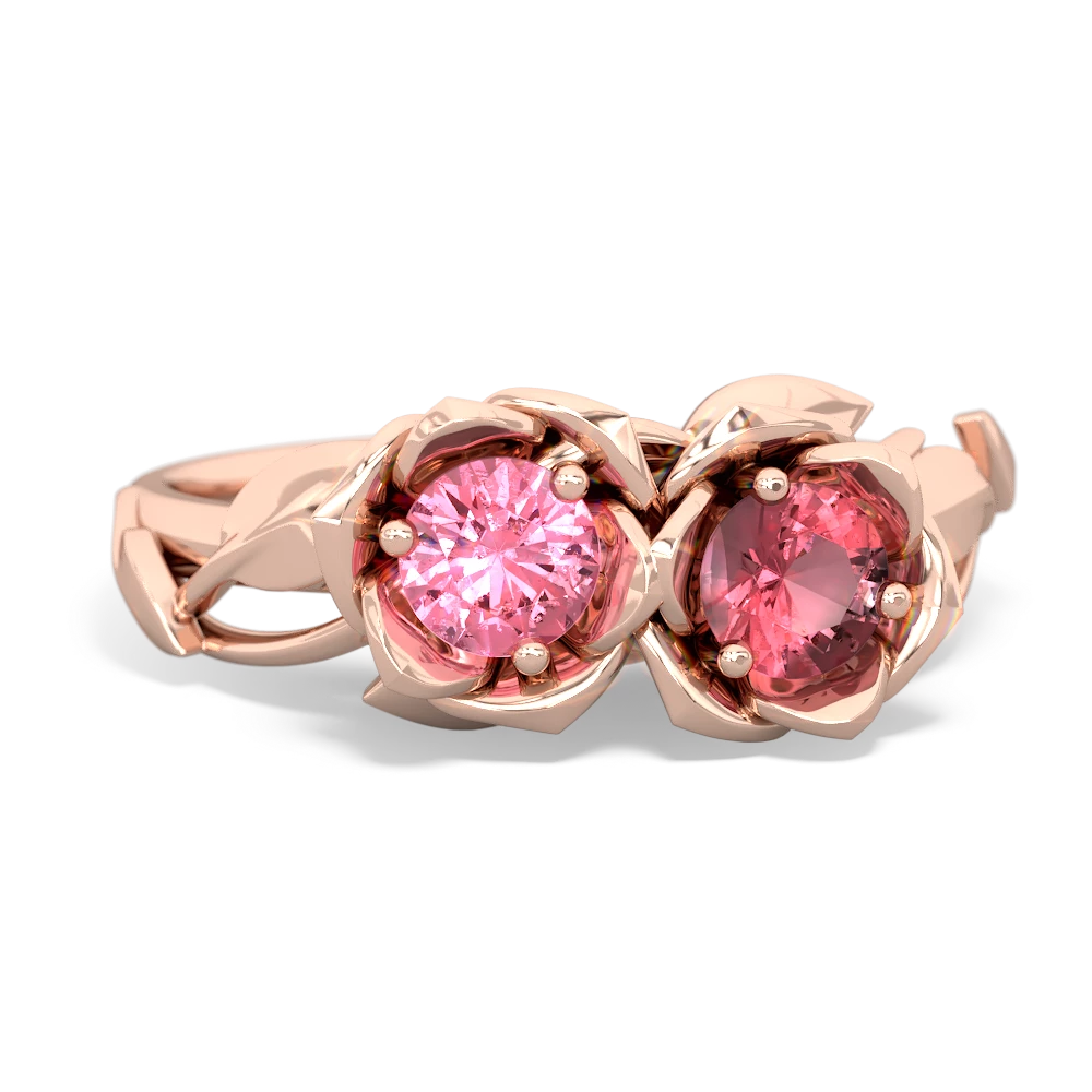 Lab Pink Sapphire Rose Garden 14K Rose Gold ring R5510