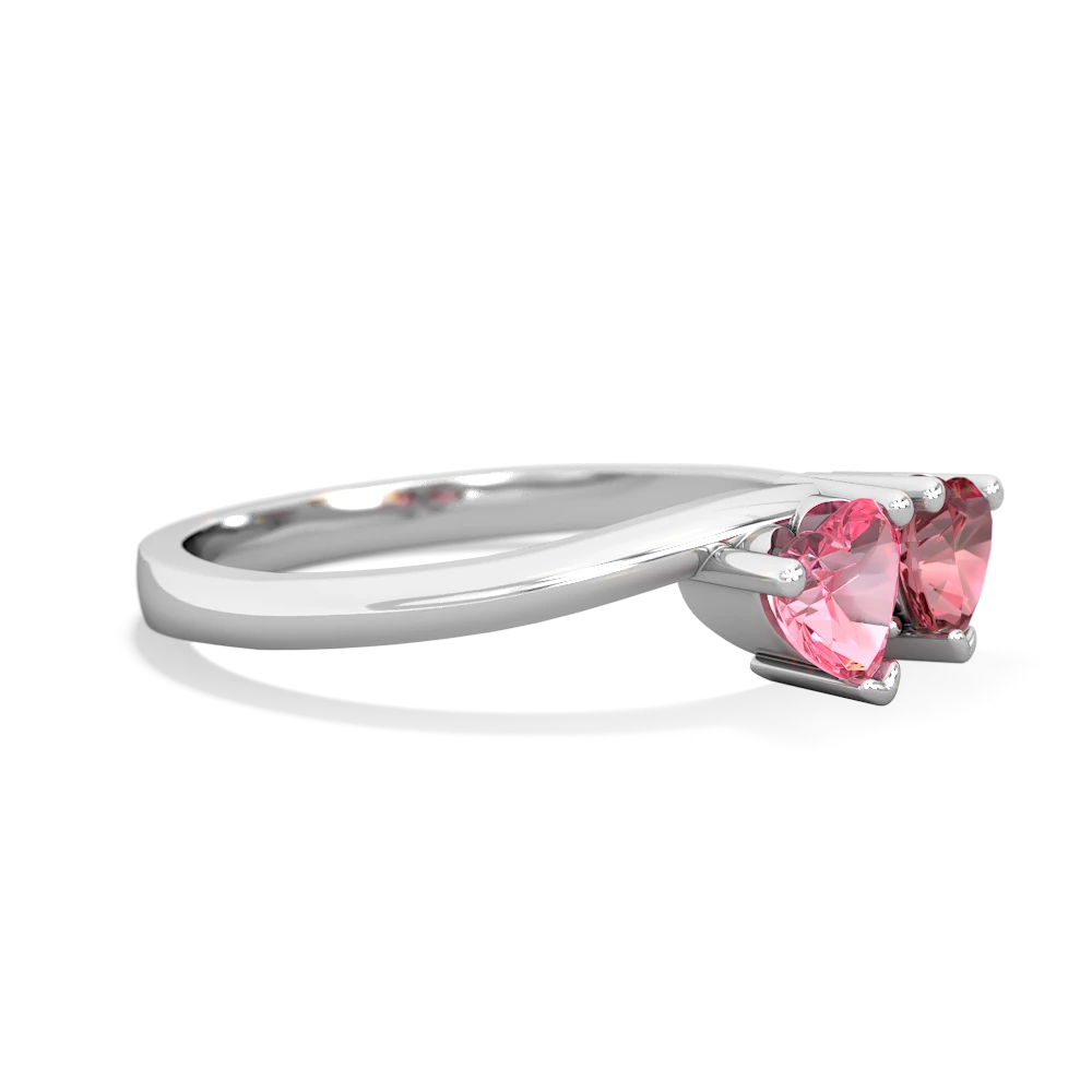 Lab Pink Sapphire Sweethearts 14K White Gold ring R5260