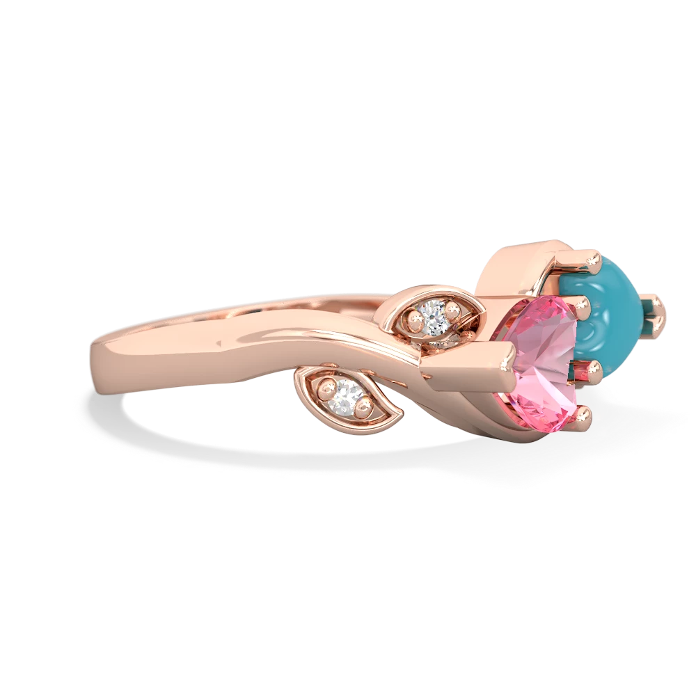 Lab Pink Sapphire Floral Elegance 14K Rose Gold ring R5790