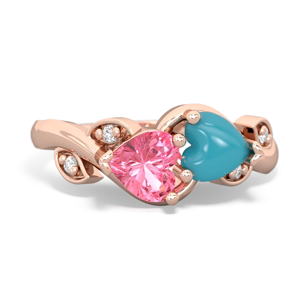 Lab Pink Sapphire Floral Elegance 14K Rose Gold ring R5790