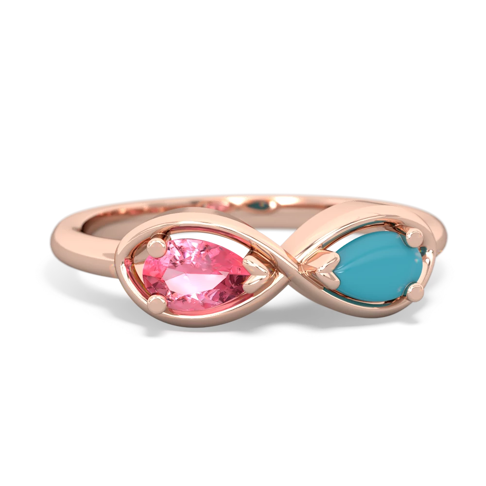 Lab Pink Sapphire Infinity 14K Rose Gold ring R5050