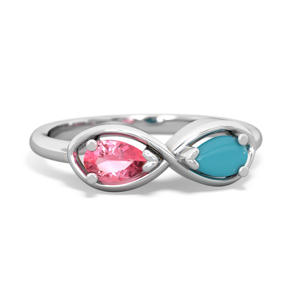 Lab Pink Sapphire Infinity 14K White Gold ring R5050