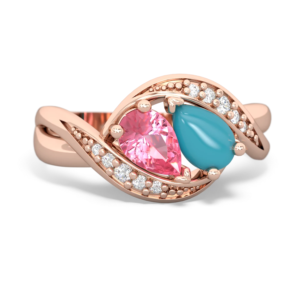 Lab Pink Sapphire Summer Winds 14K Rose Gold ring R5342