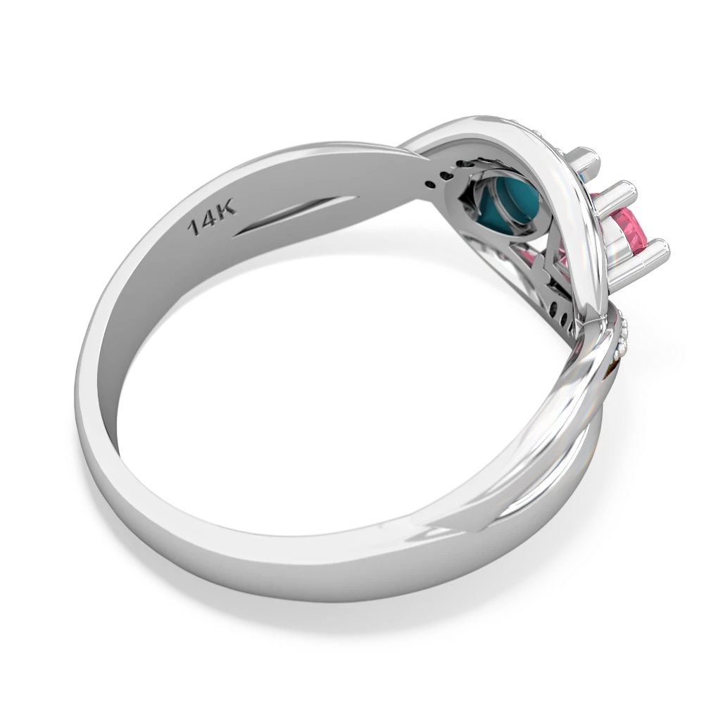 Lab Pink Sapphire Summer Winds 14K White Gold ring R5342