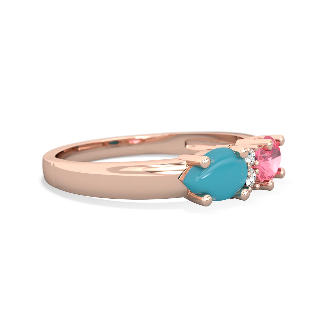 Lab Pink Sapphire Pear Bowtie 14K Rose Gold ring R0865