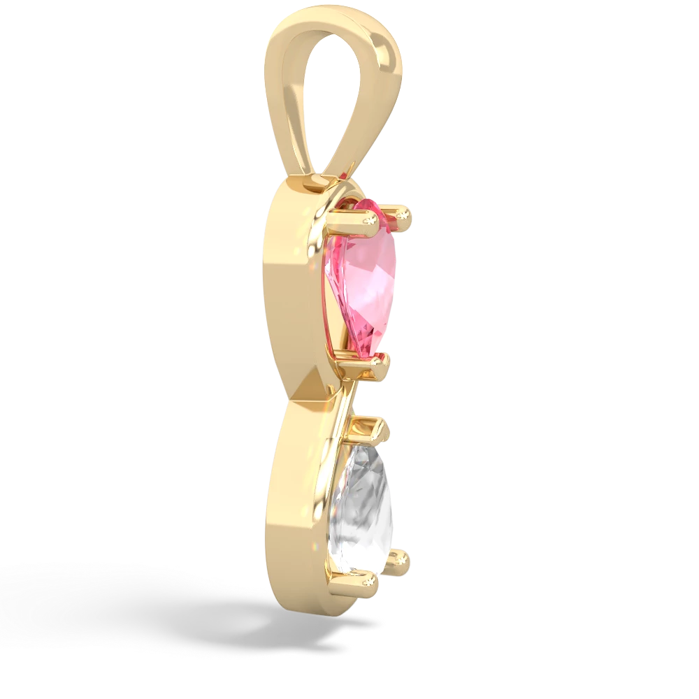 Lab Pink Sapphire Infinity 14K Yellow Gold pendant P5050