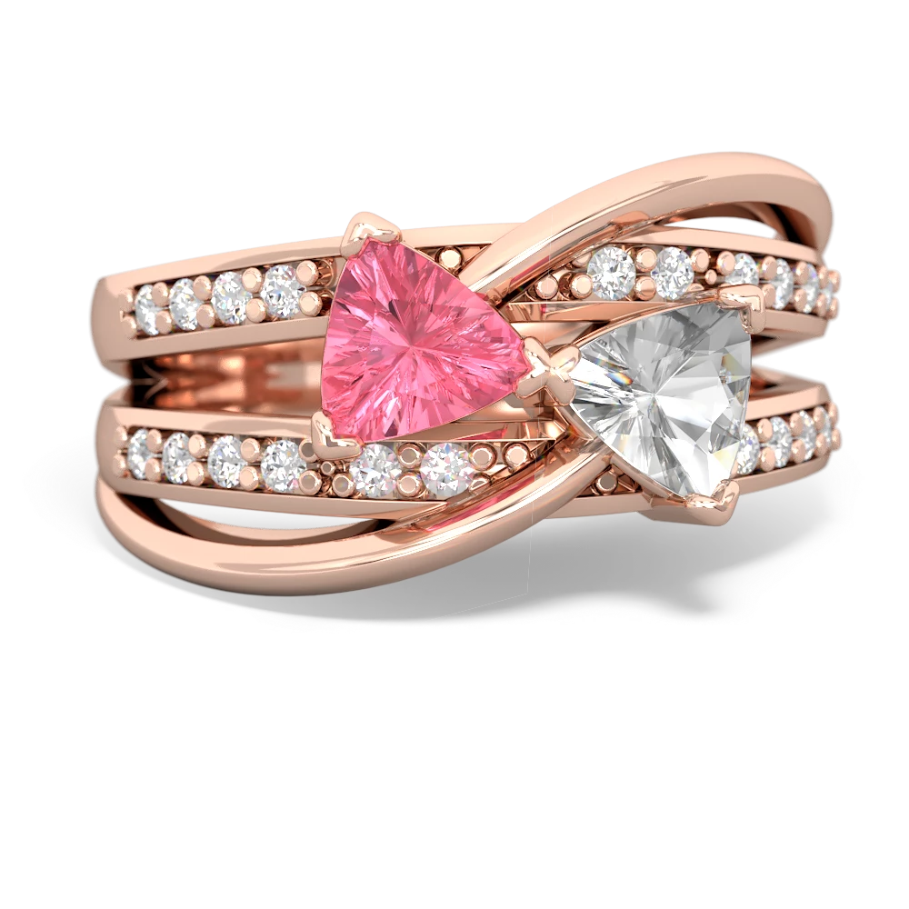 Lab Pink Sapphire Bowtie 14K Rose Gold ring R2360