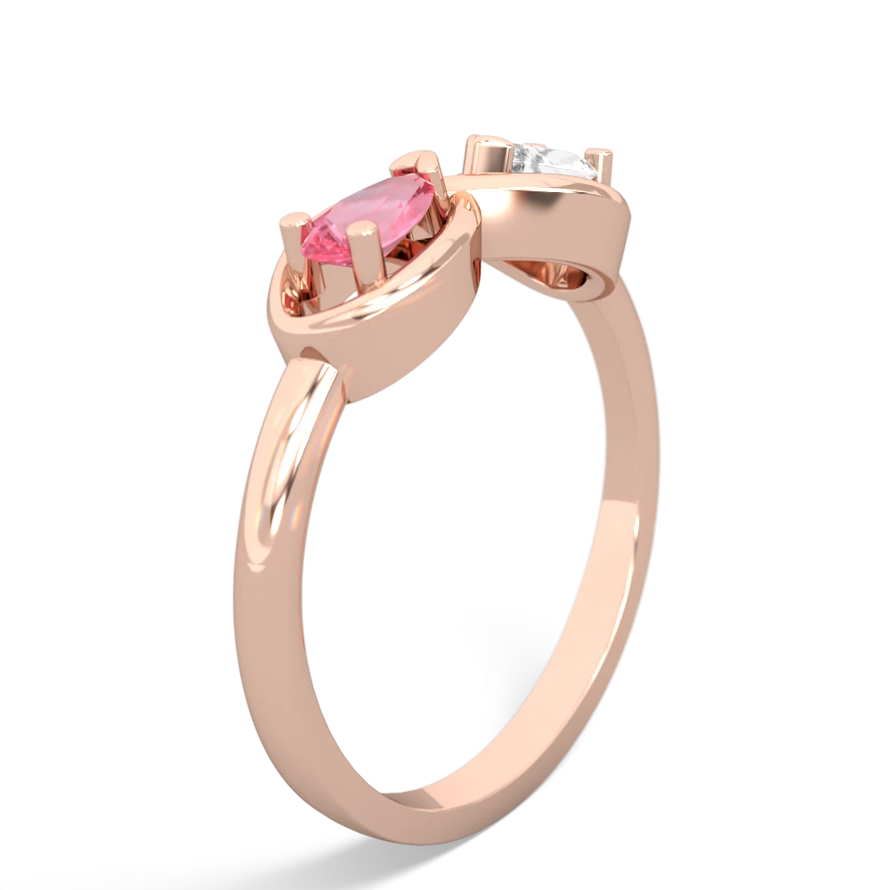 Lab Pink Sapphire Infinity 14K Rose Gold ring R5050