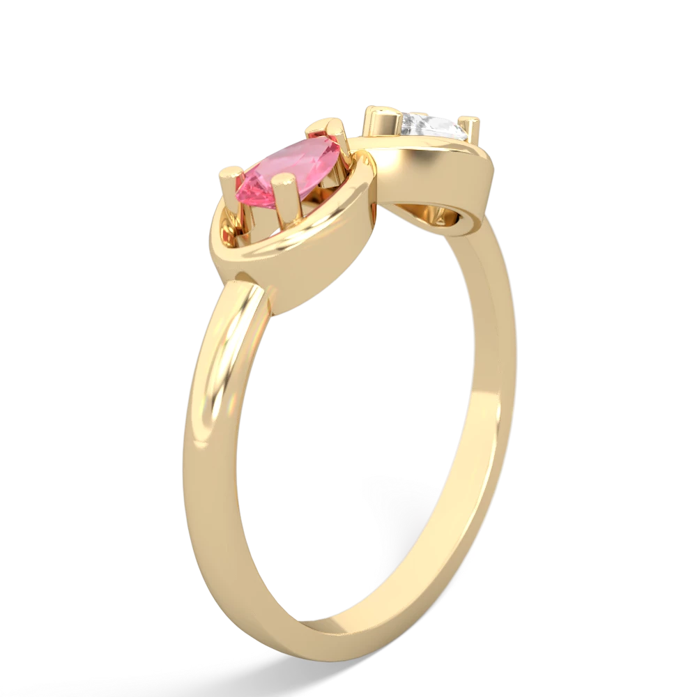 Lab Pink Sapphire Infinity 14K Yellow Gold ring R5050