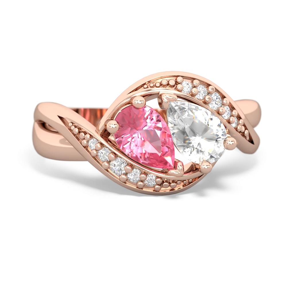 Lab Pink Sapphire Summer Winds 14K Rose Gold ring R5342