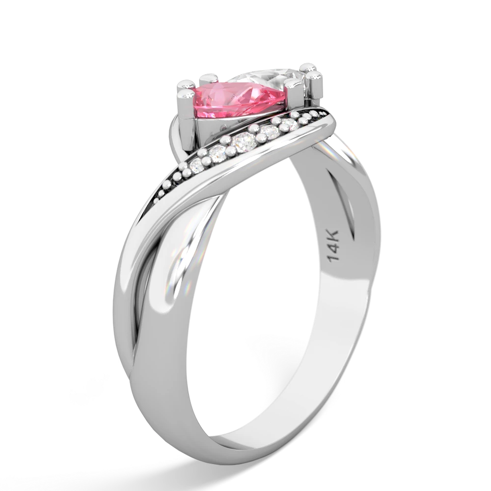 Lab Pink Sapphire Summer Winds 14K White Gold ring R5342