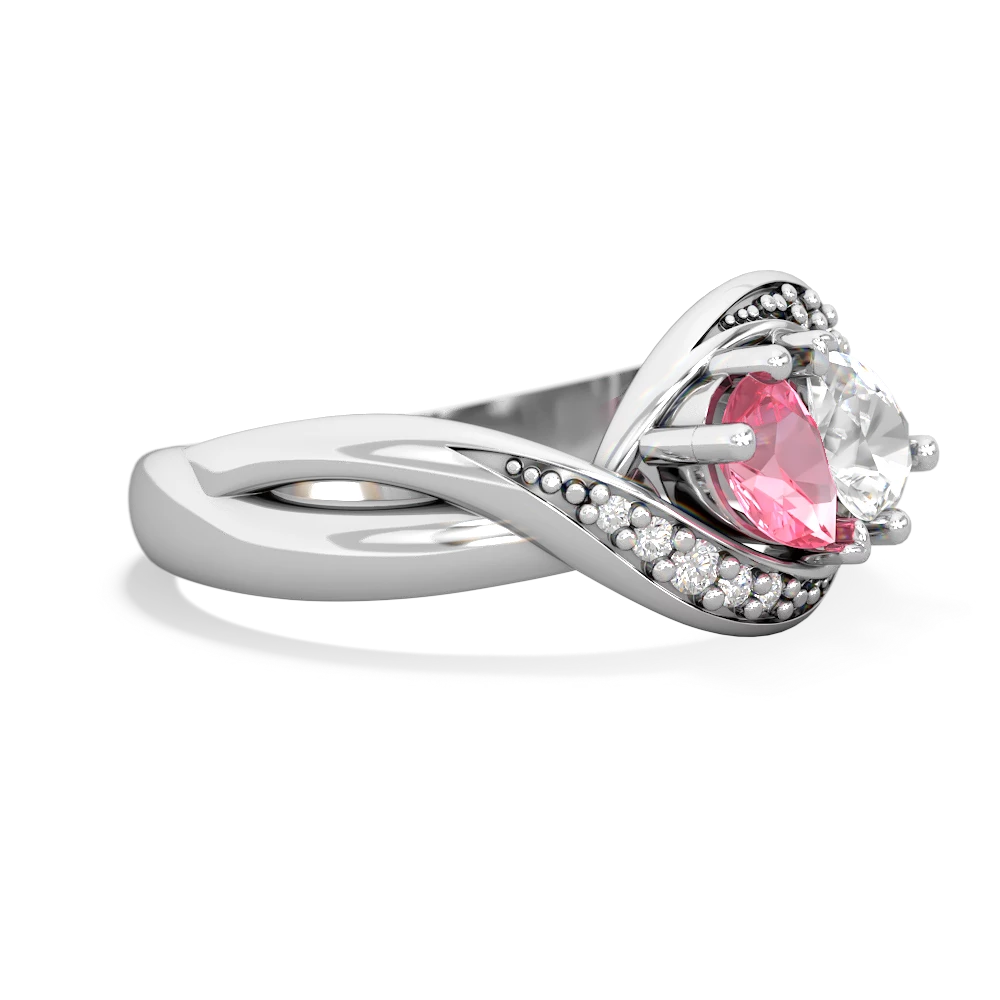 Lab Pink Sapphire Summer Winds 14K White Gold ring R5342