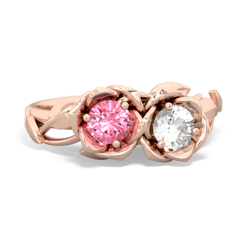 Lab Pink Sapphire Rose Garden 14K Rose Gold ring R5510