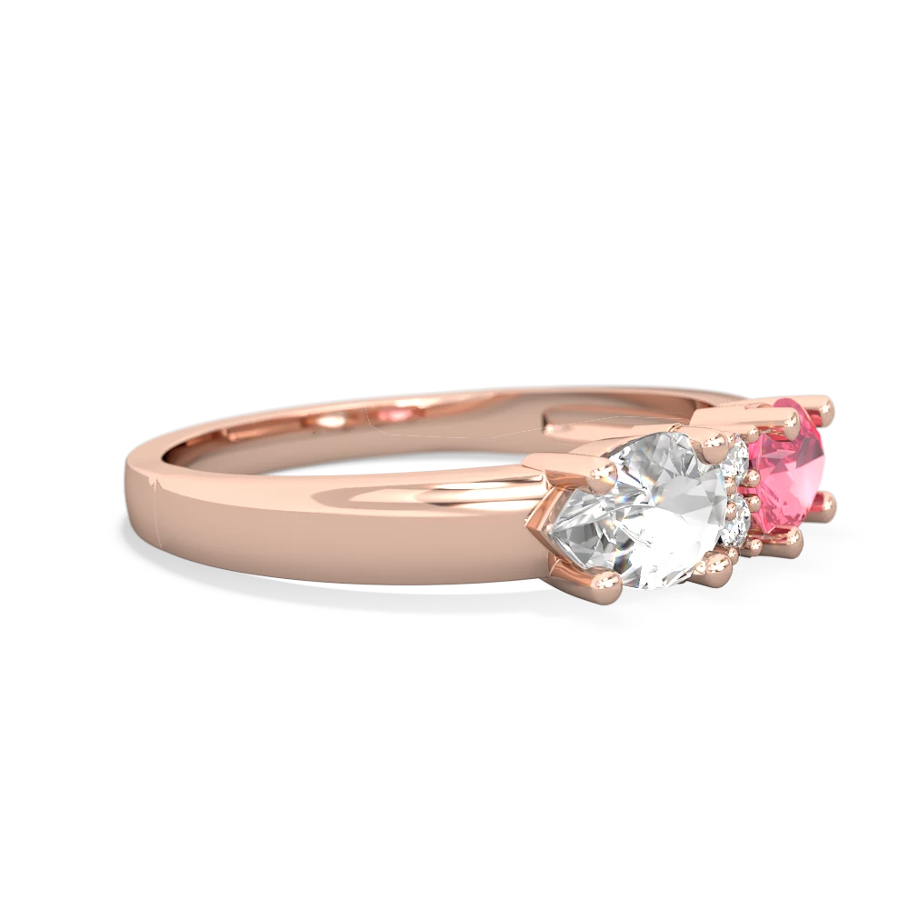 Lab Pink Sapphire Pear Bowtie 14K Rose Gold ring R0865