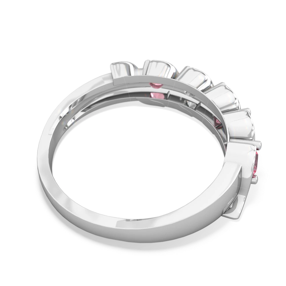 Lab Pink Sapphire Anniversary Band 14K White Gold ring R2089