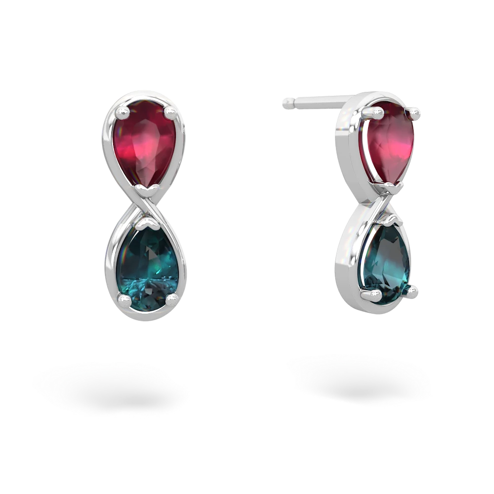 Ruby Infinity 14K White Gold earrings E5050