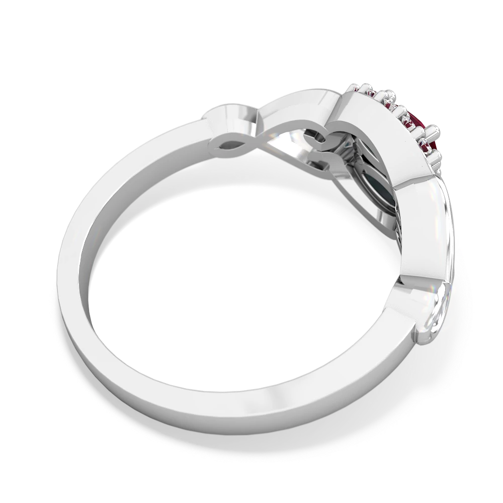 Ruby Love Nest 14K White Gold ring R5860