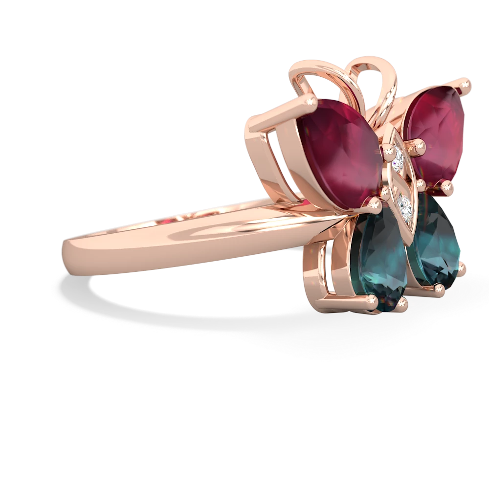 Ruby Butterfly 14K Rose Gold ring R2215