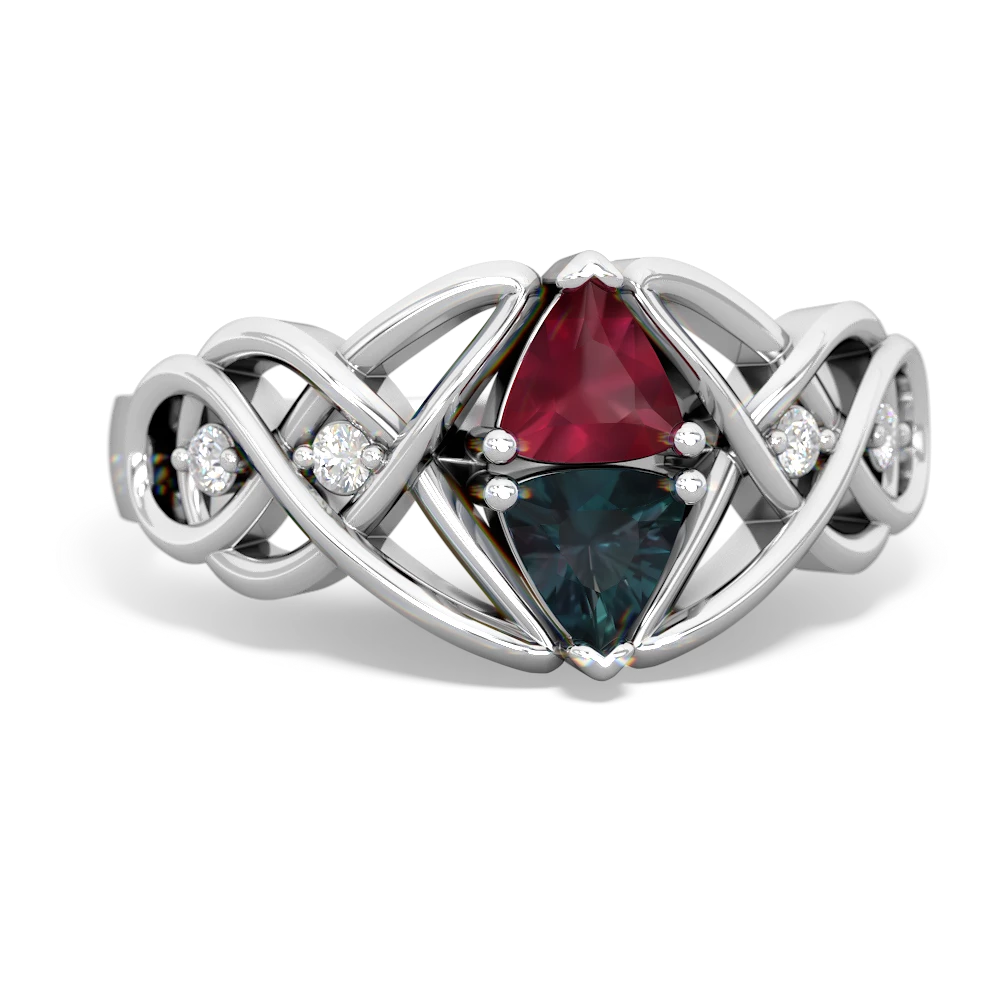 Ruby Keepsake Celtic Knot 14K White Gold ring R5300