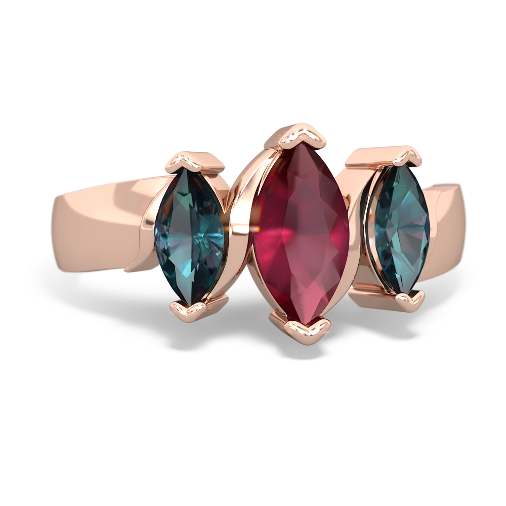 Ruby Three Peeks 14K Rose Gold ring R2433