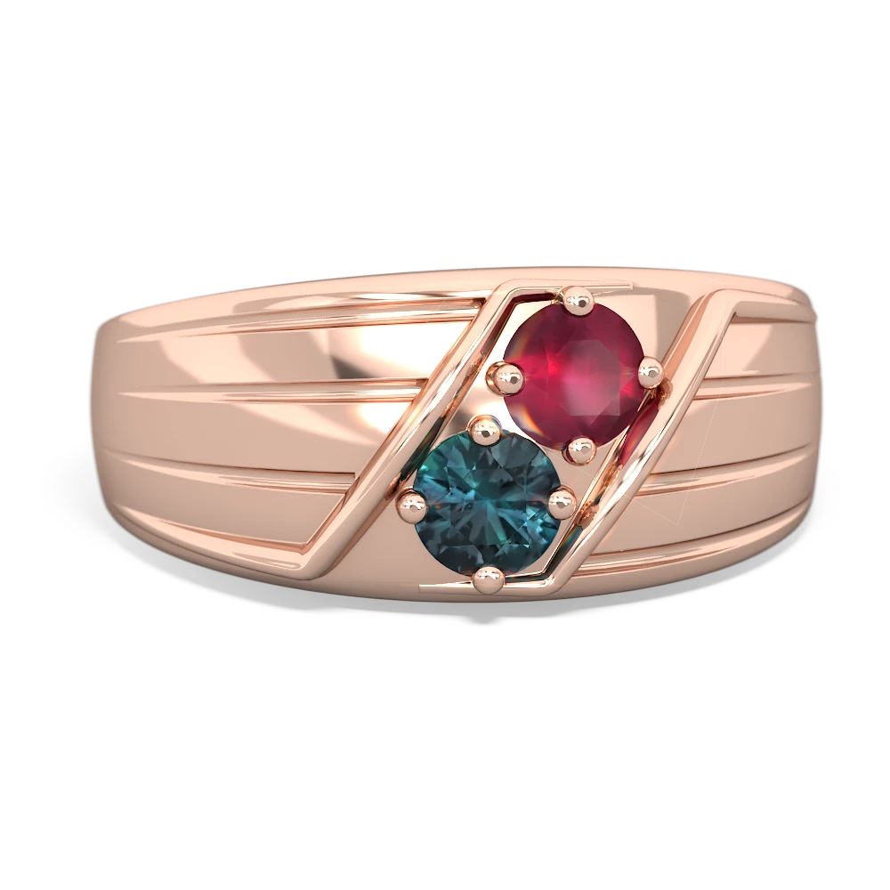 Ruby Men's Streamline 14K Rose Gold ring R0460