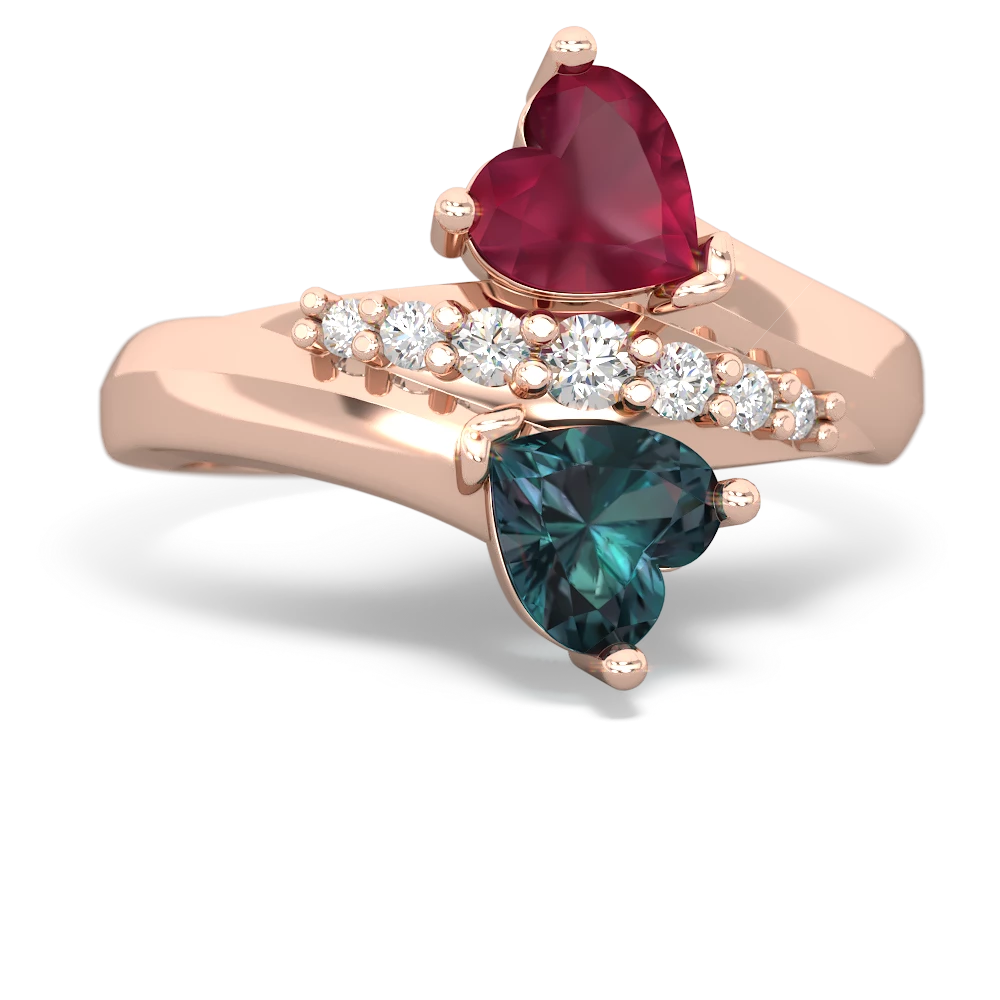 Ruby Heart To Heart 14K Rose Gold ring R2064