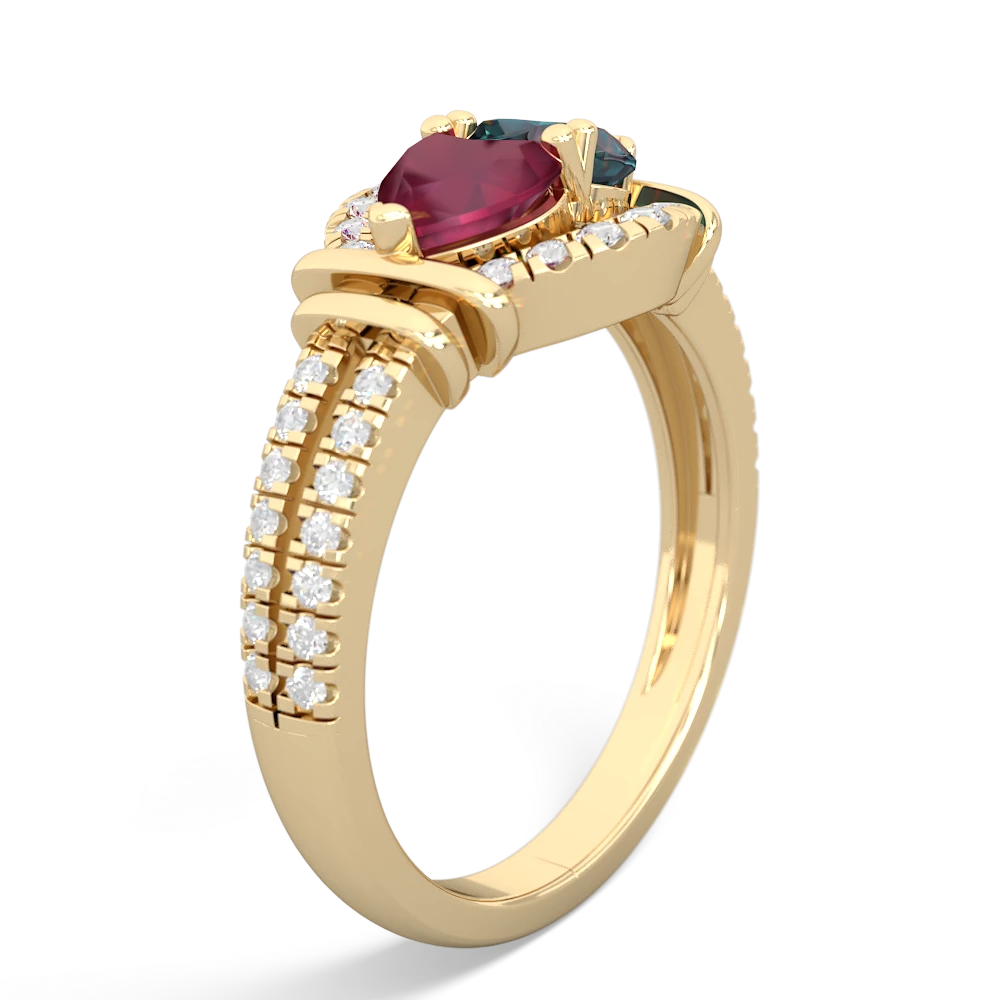 Ruby Art-Deco Keepsake 14K Yellow Gold ring R5630