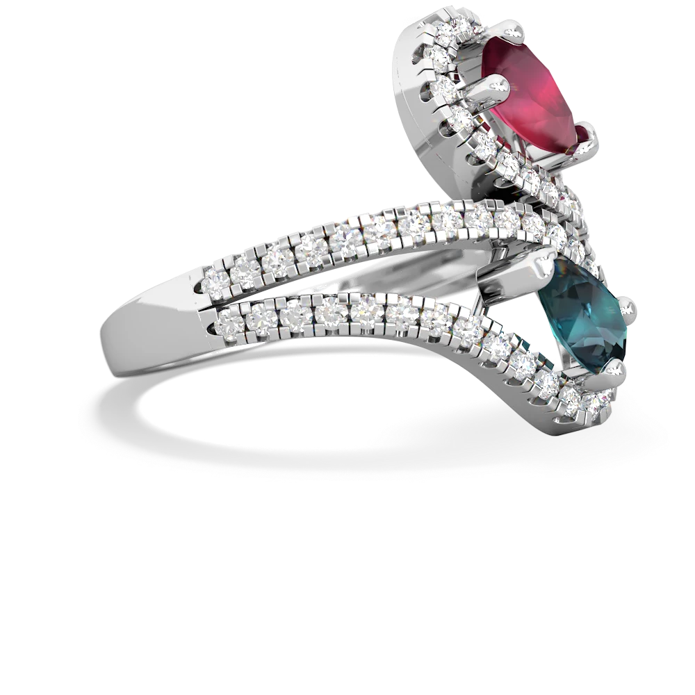 Ruby Diamond Dazzler 14K White Gold ring R3000