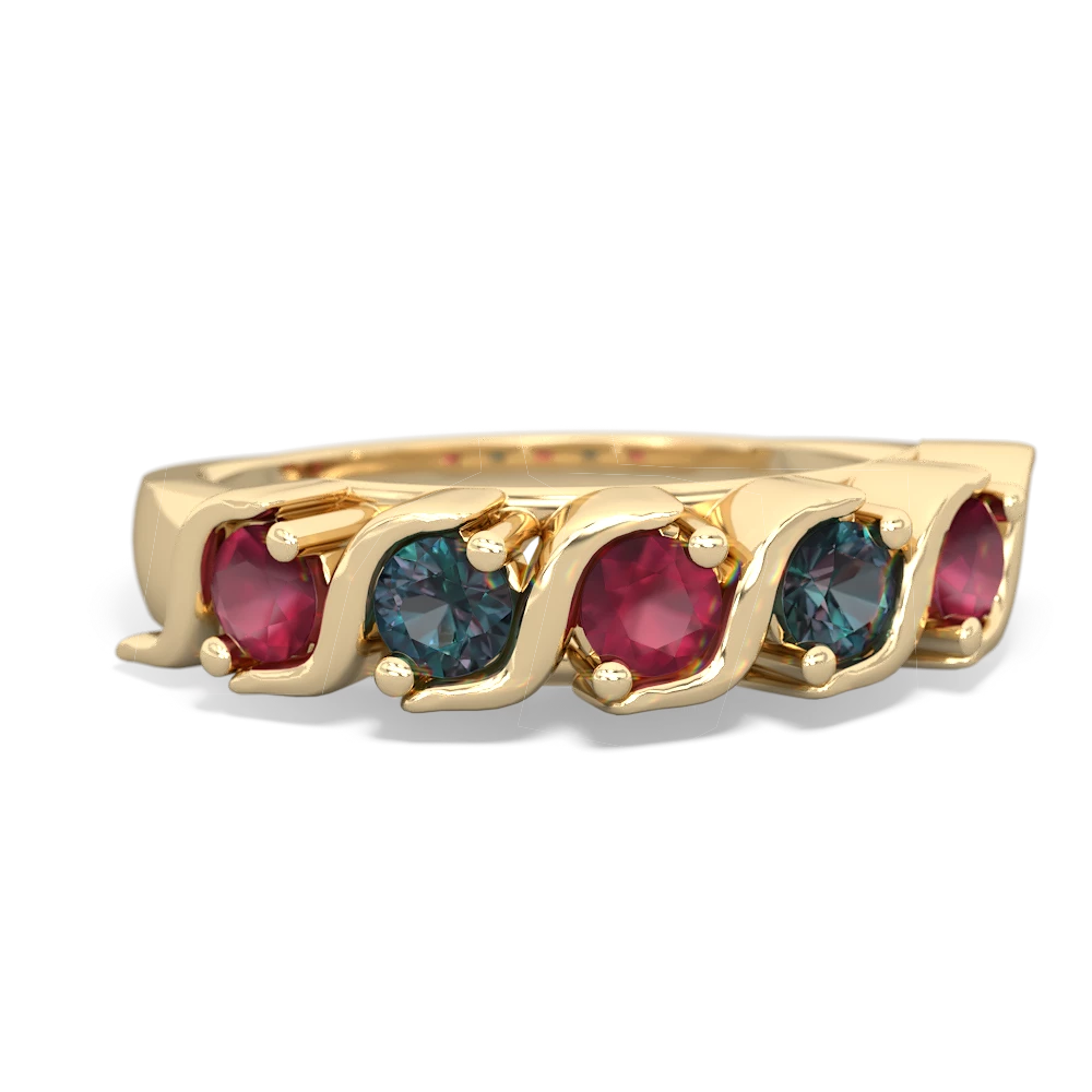 Ruby Anniversary Band 14K Yellow Gold ring R2089