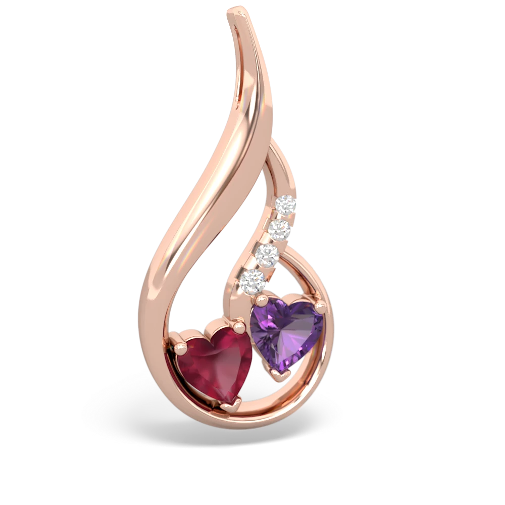 Ruby Keepsake Curves 14K Rose Gold pendant P5450