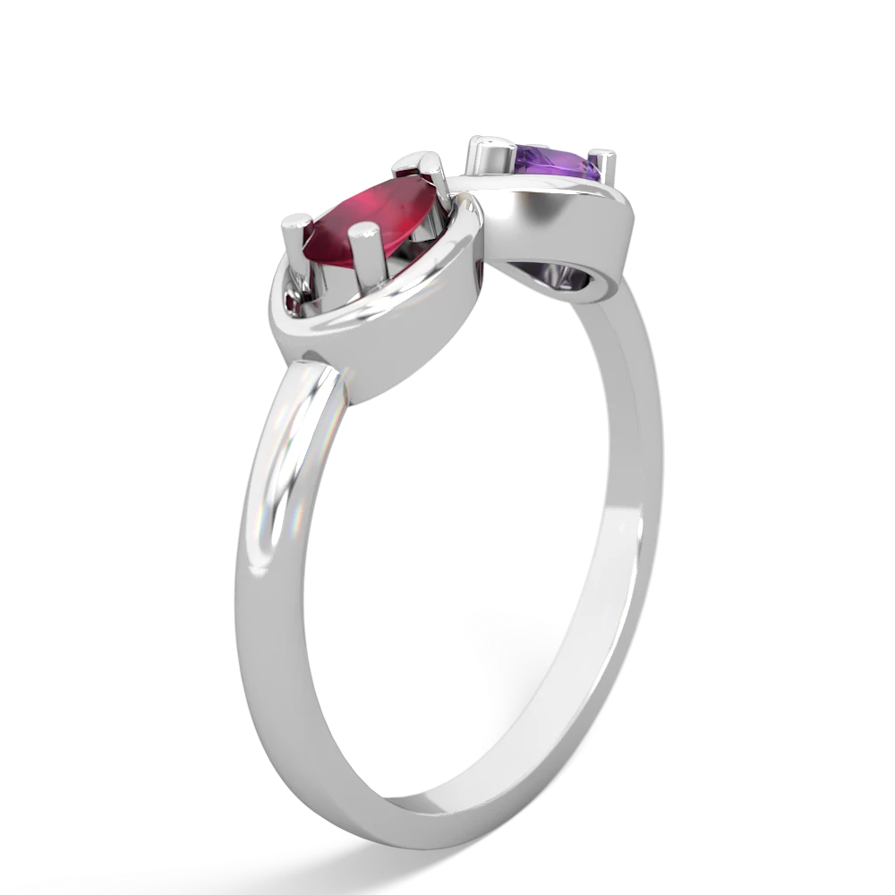 Ruby Infinity 14K White Gold ring R5050