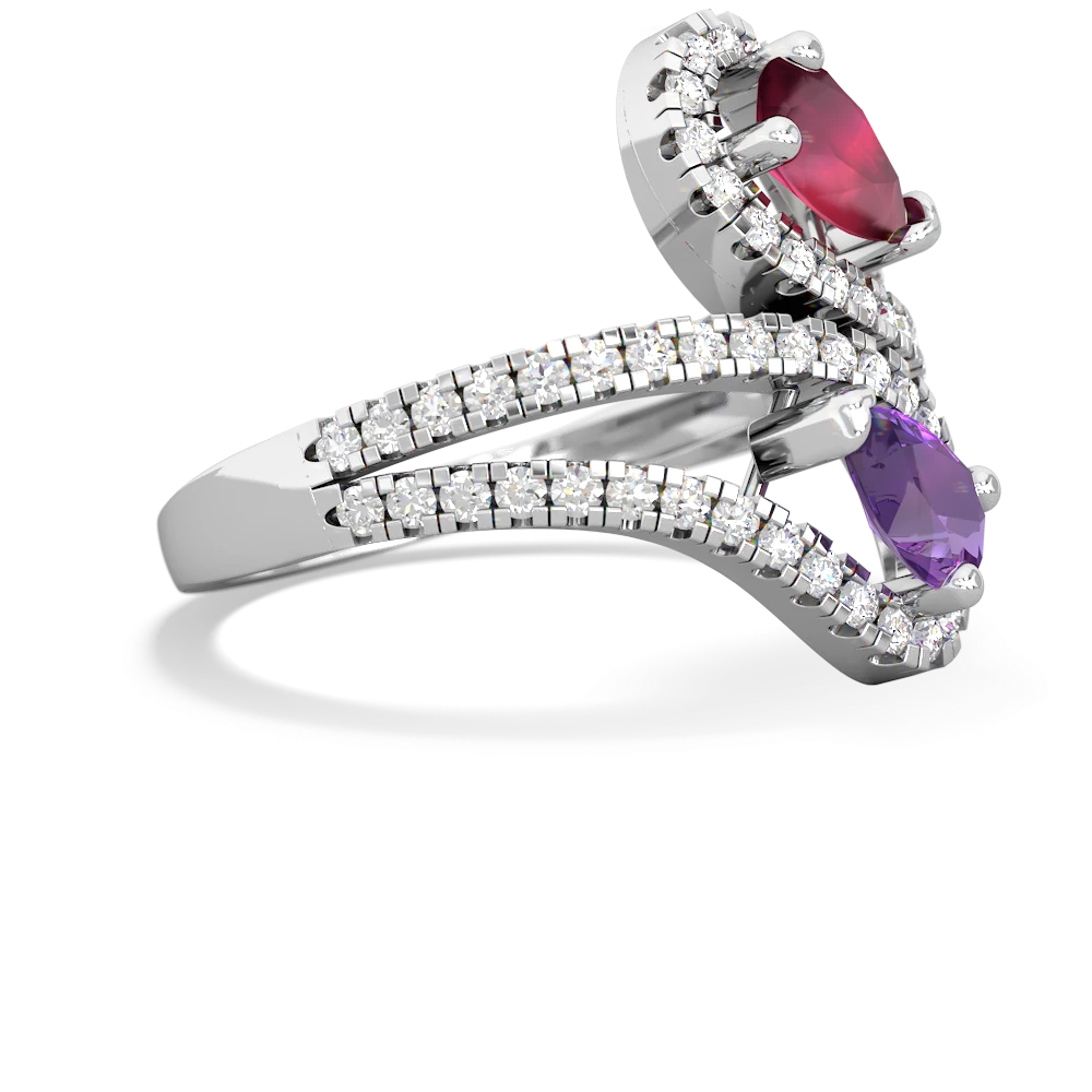 Ruby Diamond Dazzler 14K White Gold ring R3000