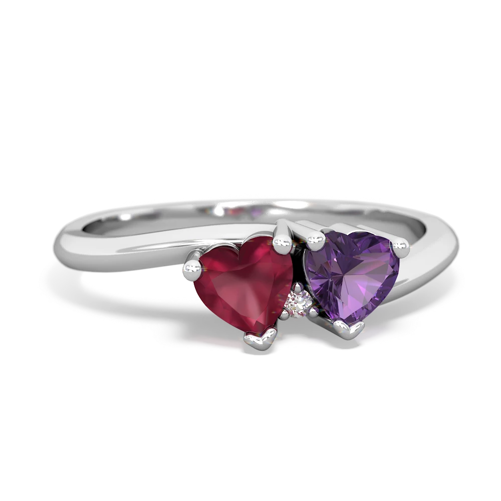 Ruby Sweethearts 14K White Gold ring R5260