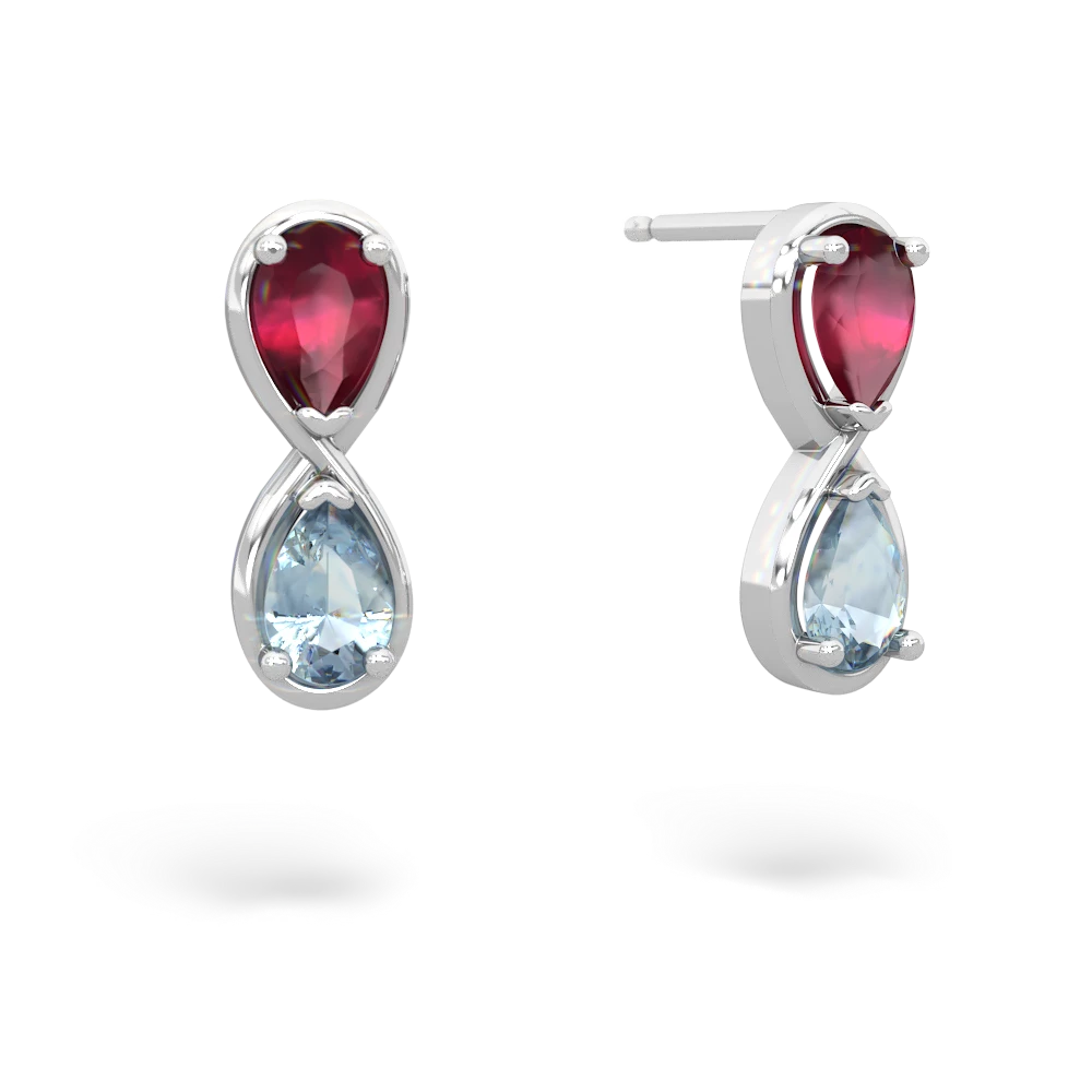 Ruby Infinity 14K White Gold earrings E5050