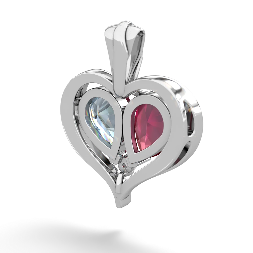 Ruby Two Become One 14K White Gold pendant P5330