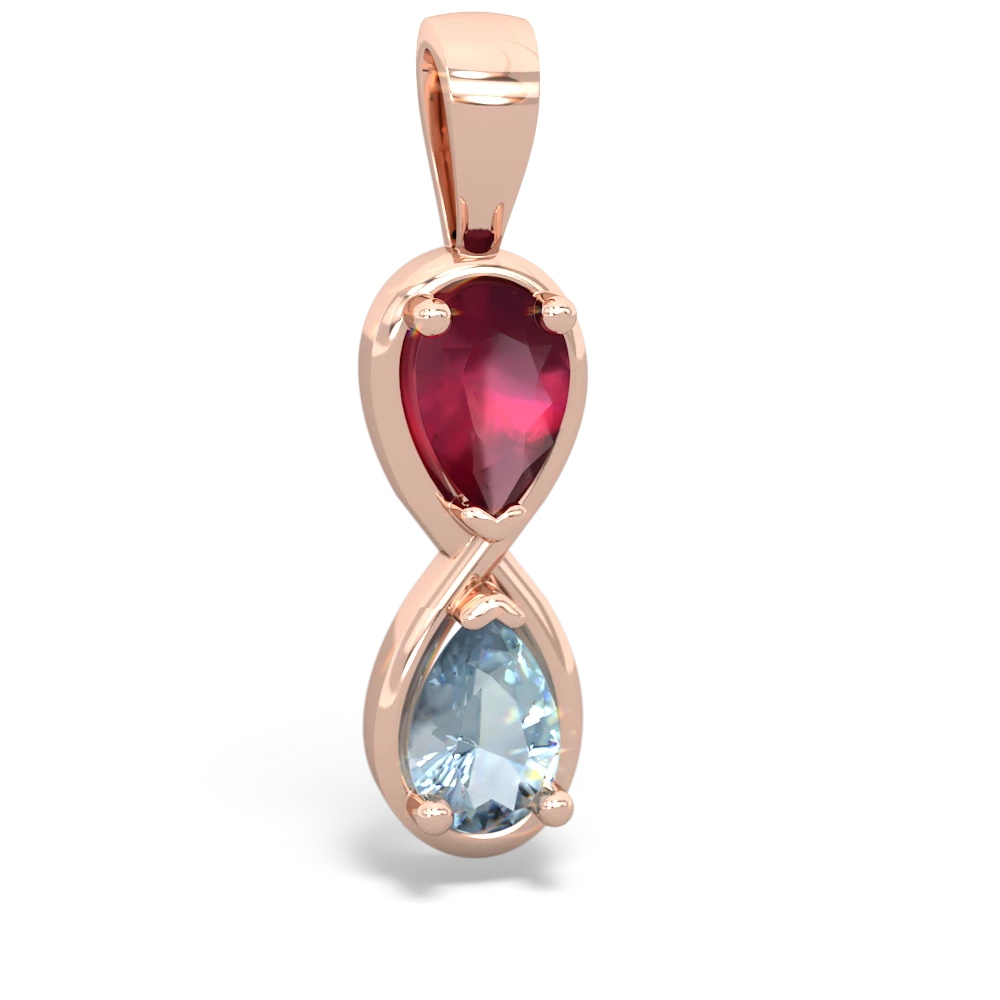 Ruby Infinity 14K Rose Gold pendant P5050