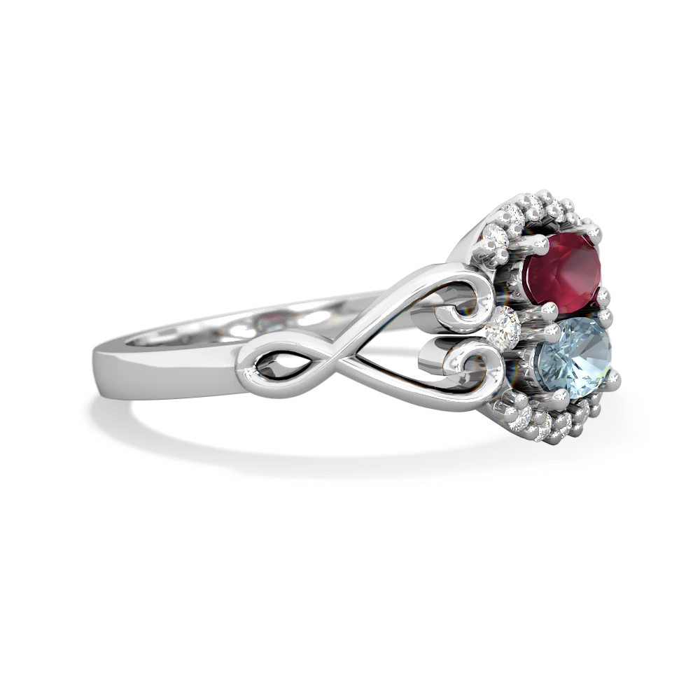 Ruby Love Nest 14K White Gold ring R5860