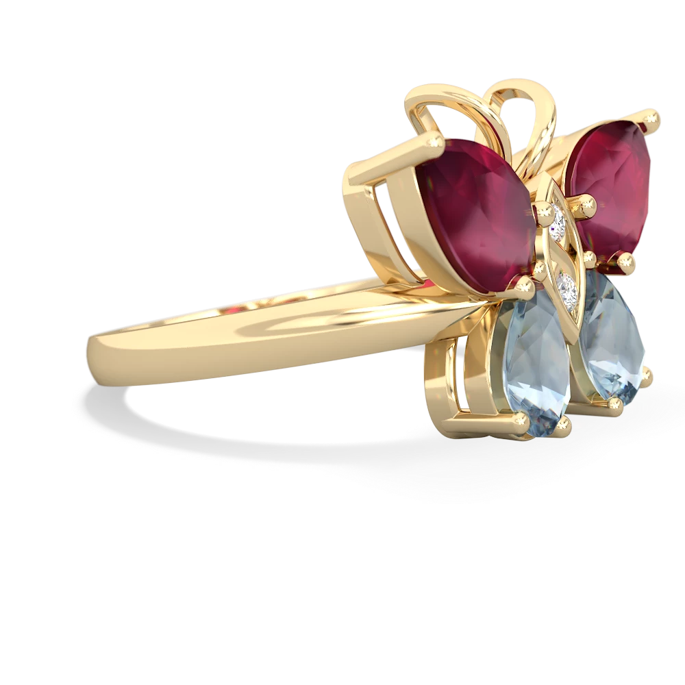 Ruby Butterfly 14K Yellow Gold ring R2215