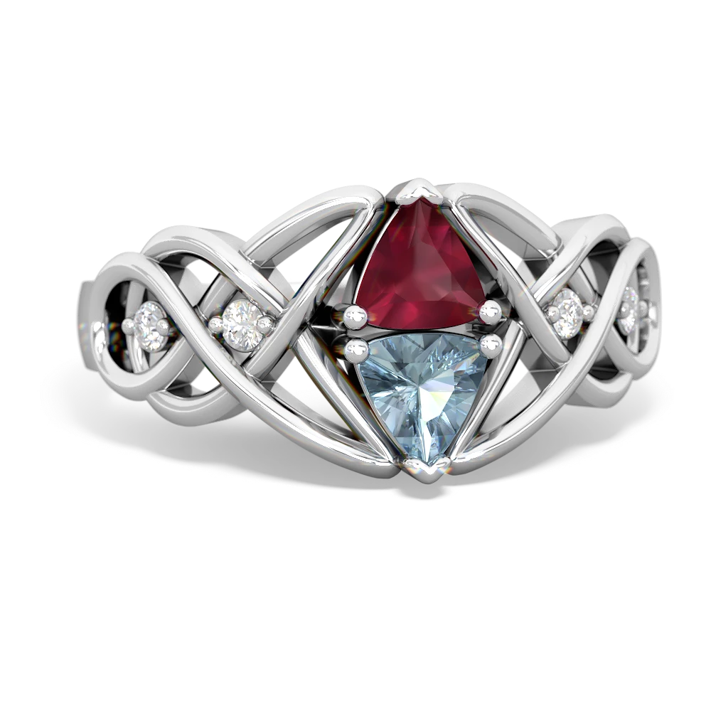 Ruby Keepsake Celtic Knot 14K White Gold ring R5300