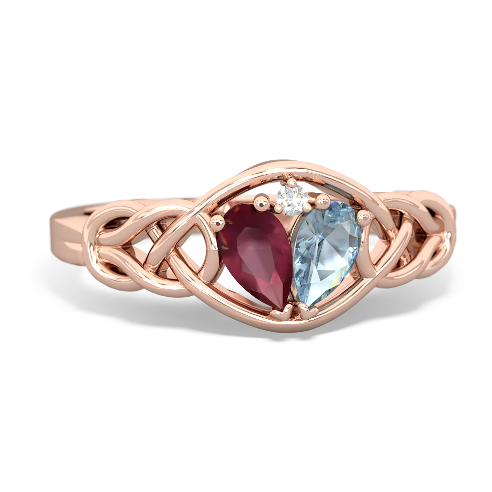 Ruby Celtic Love Knot 14K Rose Gold ring R5420