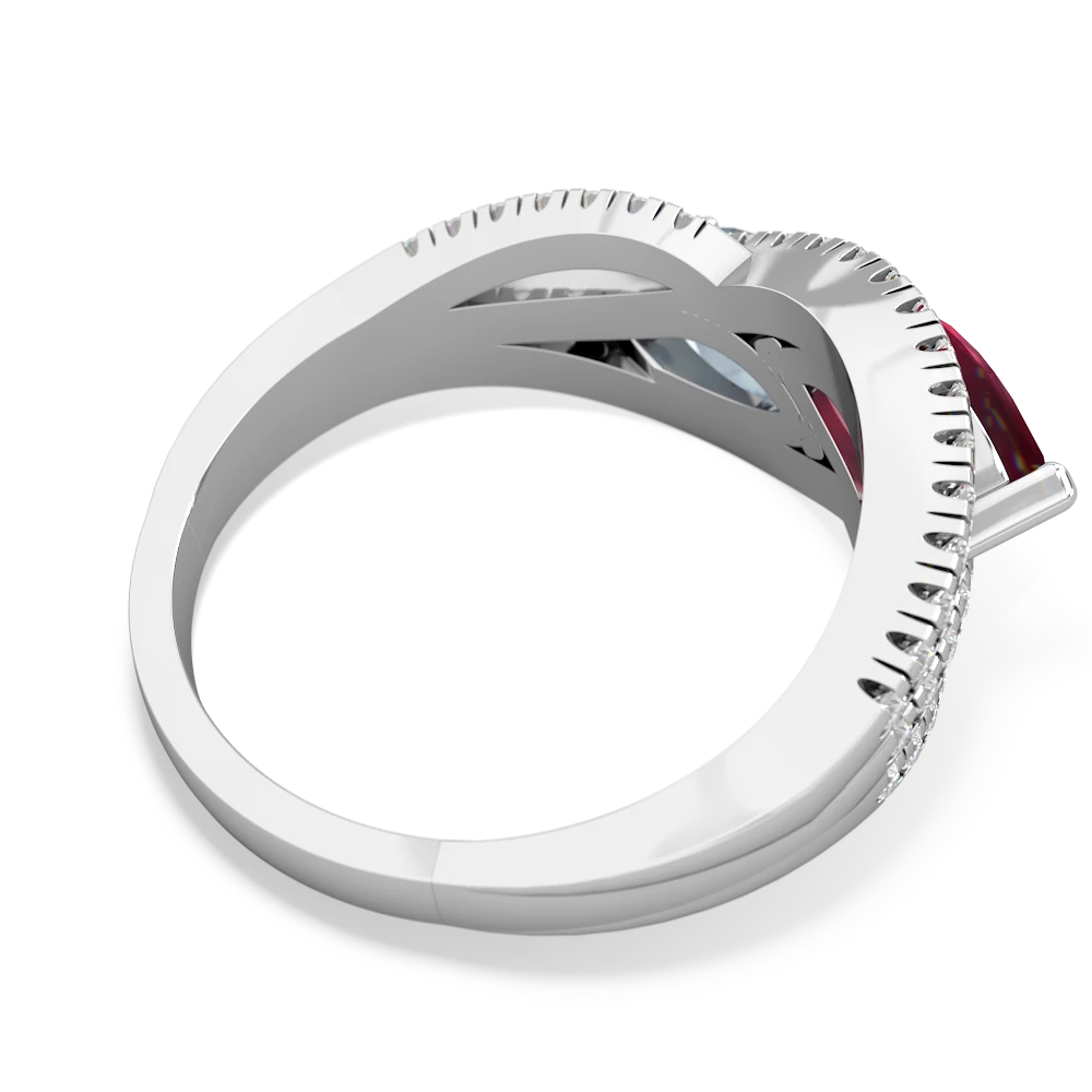 Ruby Diamond Rivers 14K White Gold ring R3070