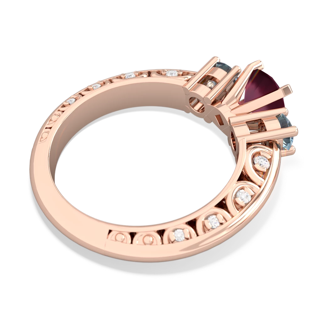 Ruby Art Deco Eternal Embrace Engagement 14K Rose Gold ring C2003