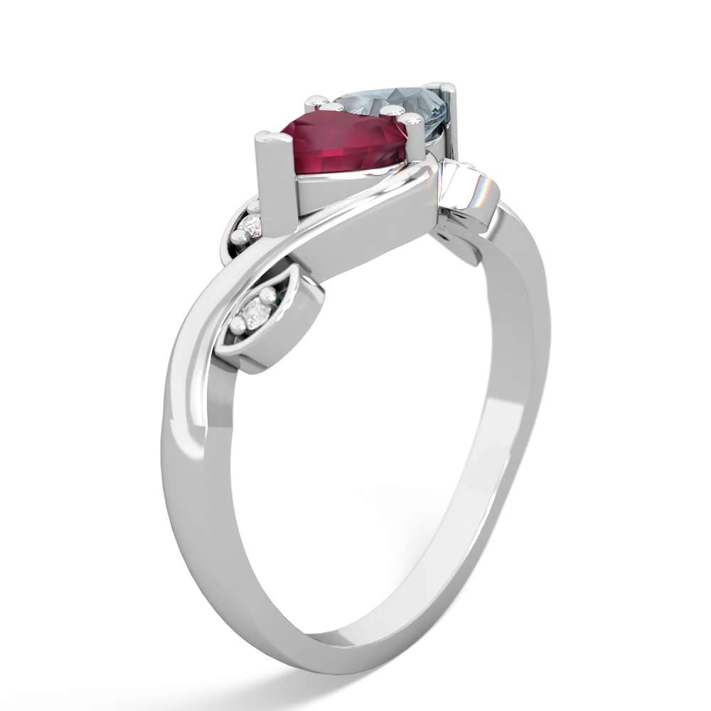 Ruby Floral Elegance 14K White Gold ring R5790