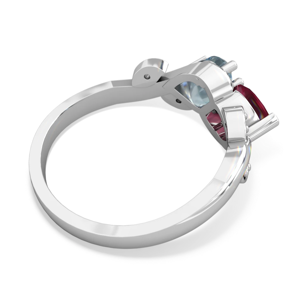 Ruby Floral Elegance 14K White Gold ring R5790