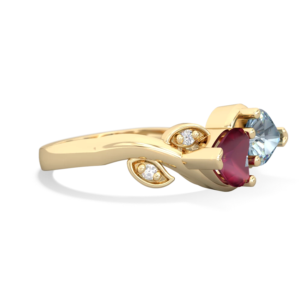 Ruby Floral Elegance 14K Yellow Gold ring R5790