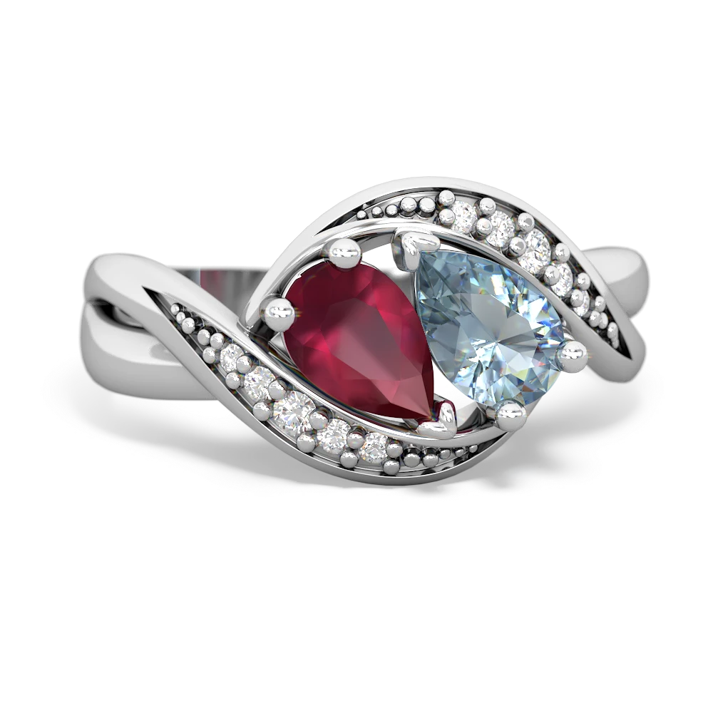 Ruby Summer Winds 14K White Gold ring R5342