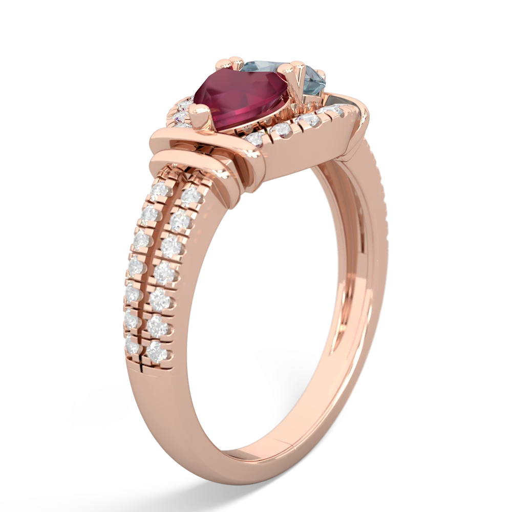 Ruby Art-Deco Keepsake 14K Rose Gold ring R5630